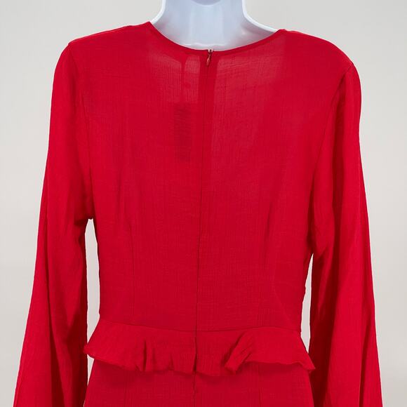 Cupshe Long Sleeve Mini Dress Red Medium NEW - Picture 11 of 12